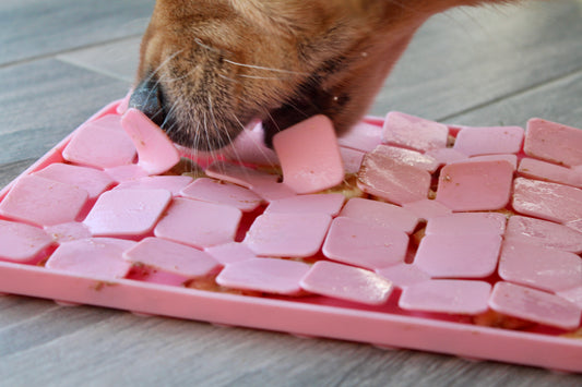 Tapis de Léchage Pétales de Fleurs Niveau difficile - Bleu