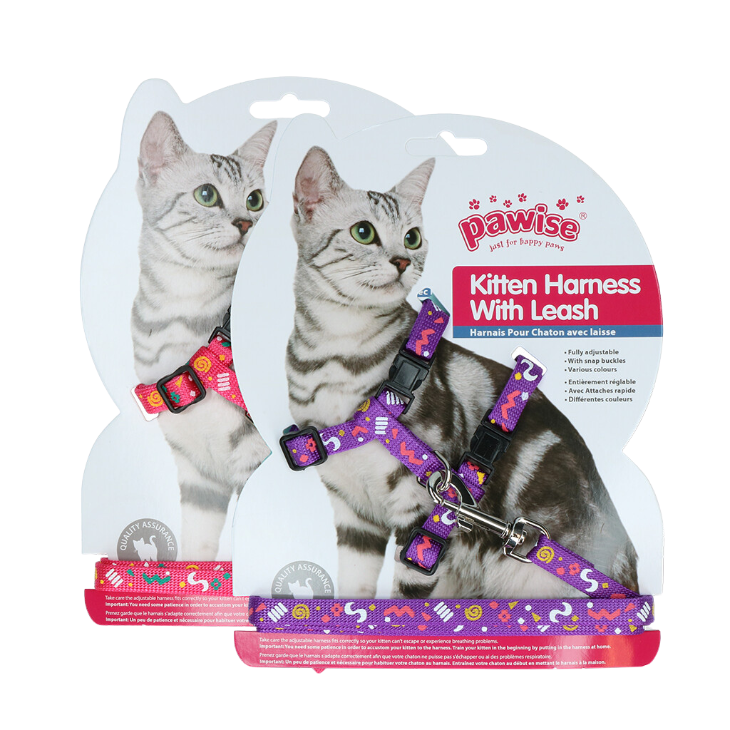Harnais avec laisse pour Chaton – Liberté et sécurité en balade – Rose & Violet