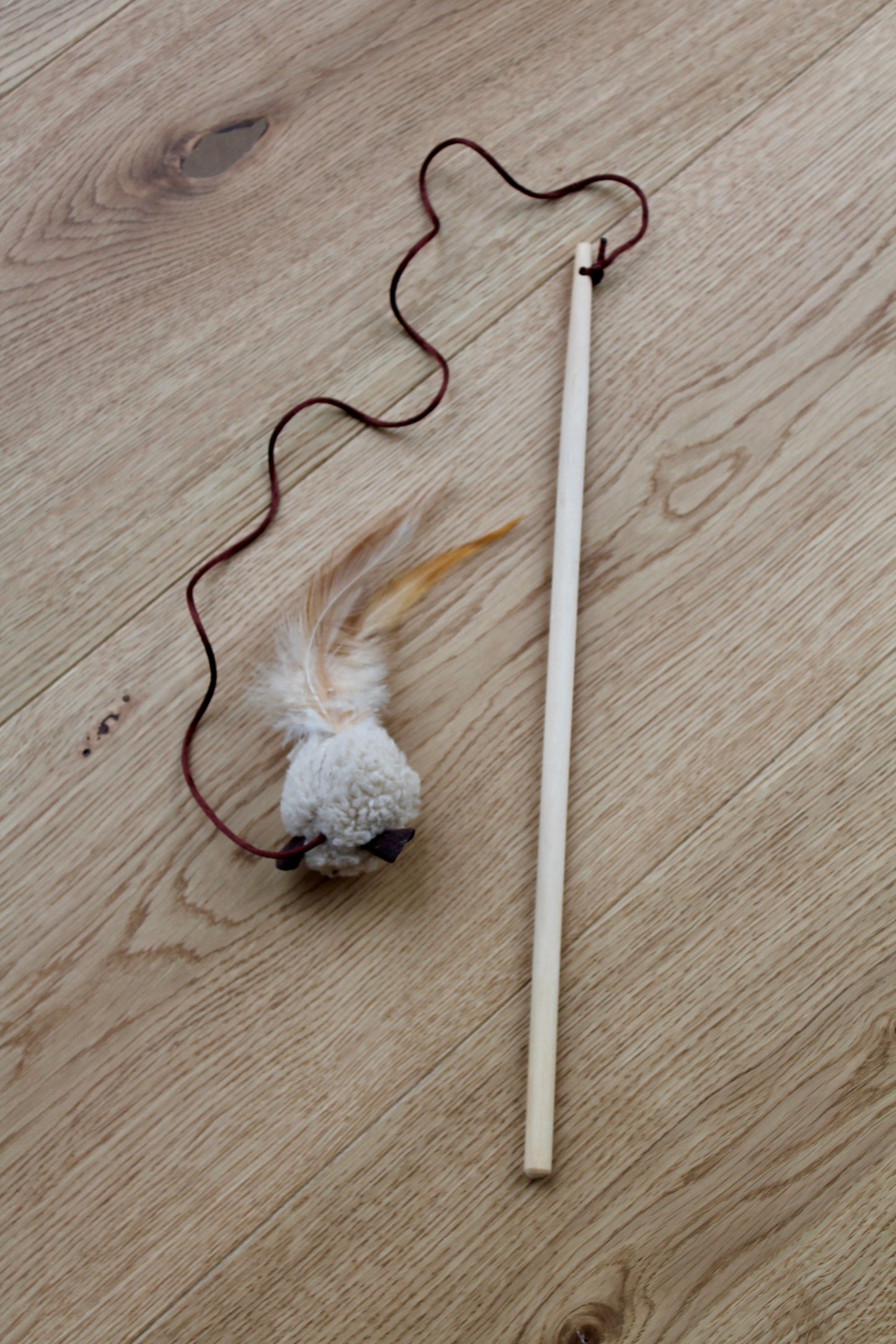 Canne à Souris Volante avec Plume - Canne à pêche pour Chat