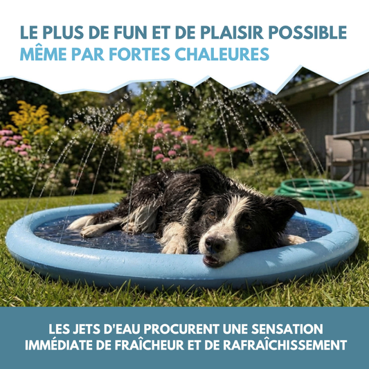 Tapis rafraîchissant ❄️ avec jets d'eau pour chien 100cm