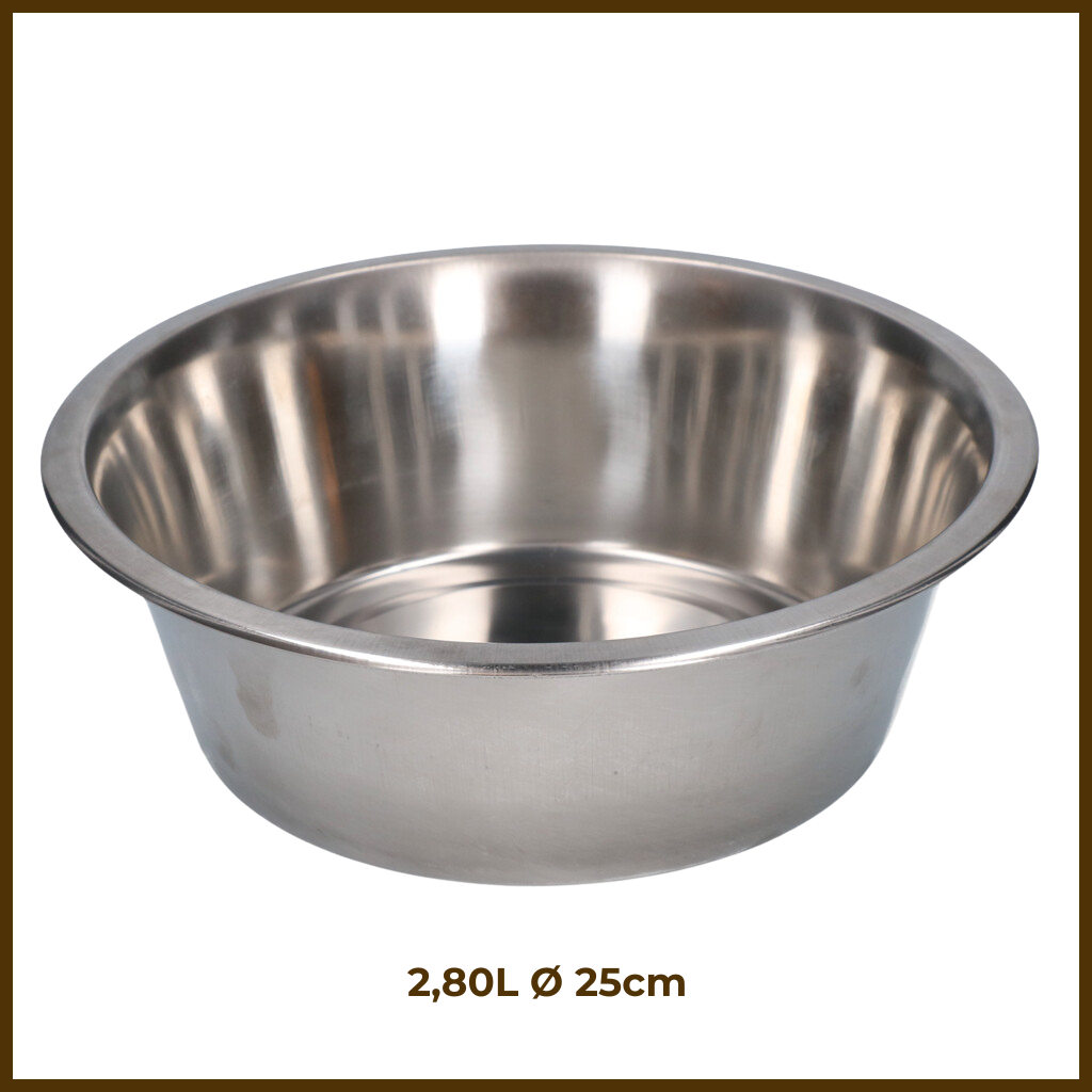 Gamelle en Acier Inoxydable 2,80L Ø 25cm