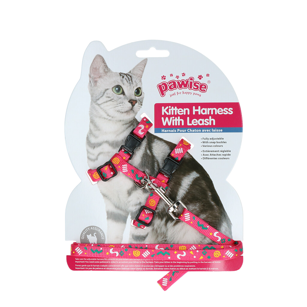 Harnais avec laisse pour Chaton – Liberté et sécurité en balade – Rose & Violet