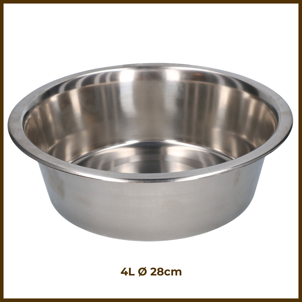 Gamelle en Acier Inoxydable - 4L Ø 28cm