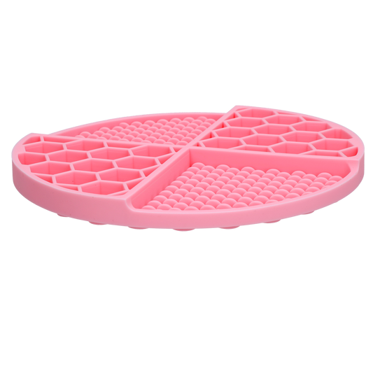Tapis de Léchage Cercle en Nid d'Abeille & Douce Collines pour Chat et Chien - Rose