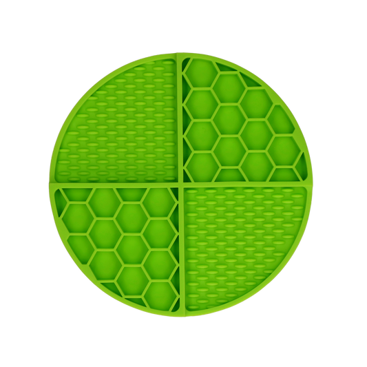 Tapis de Léchage Cercle en Nid d'Abeille & Douce Collines pour Chat et Chien- Vert