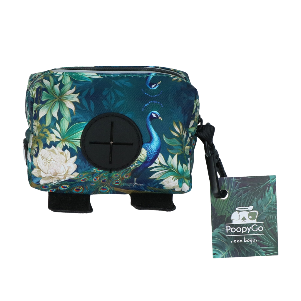 Distributeur de Sac à Kaka PoopyBag 💩 - Imprimé Paon Bleu 🦚