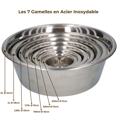 Gamelle en Acier Inoxydable - 4L Ø 28cm