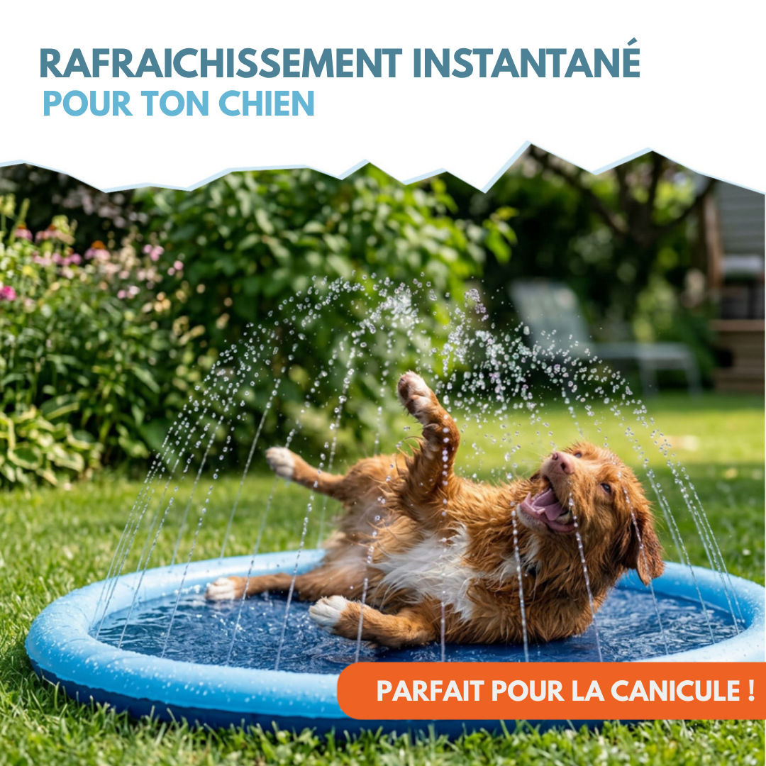 Tapis rafraîchissant ❄️ avec jets d'eau pour chien 100cm