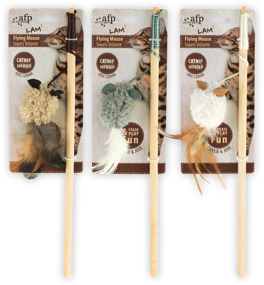 Canne à Souris Volante avec Plume - Canne à pêche pour Chat