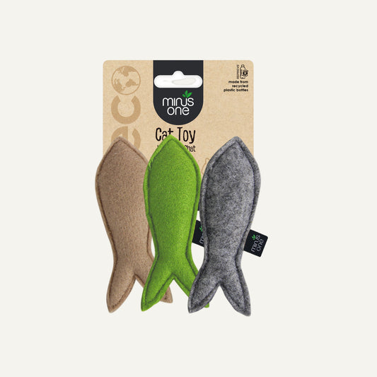 Set de 3 Sardines en Feutrine - Eco-Jouet pour Chat - Minus One 🌿