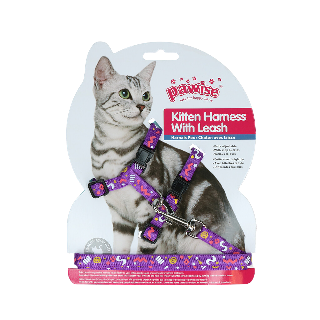 Harnais avec laisse pour Chaton – Liberté et sécurité en balade – Rose & Violet