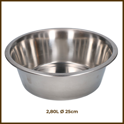 Gamelle en Acier Inoxydable 2,80L Ø 25cm