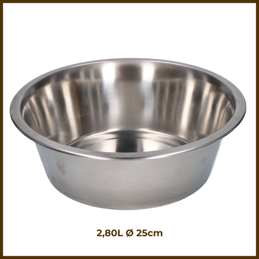 Gamelle en Acier Inoxydable 2,80L Ø 25cm