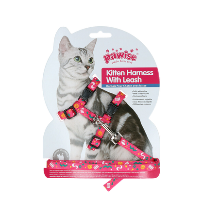 Harnais avec laisse pour Chaton – Liberté et sécurité en balade – Rose & Violet
