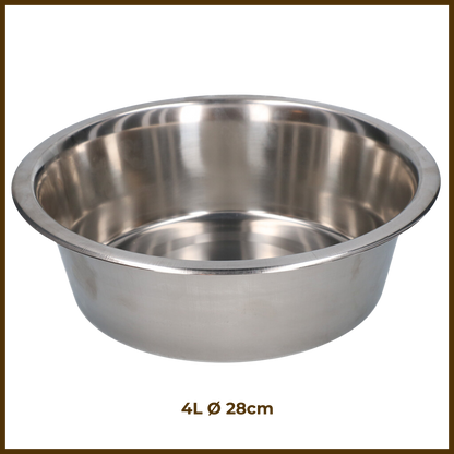 Gamelle en Acier Inoxydable - 4L Ø 28cm