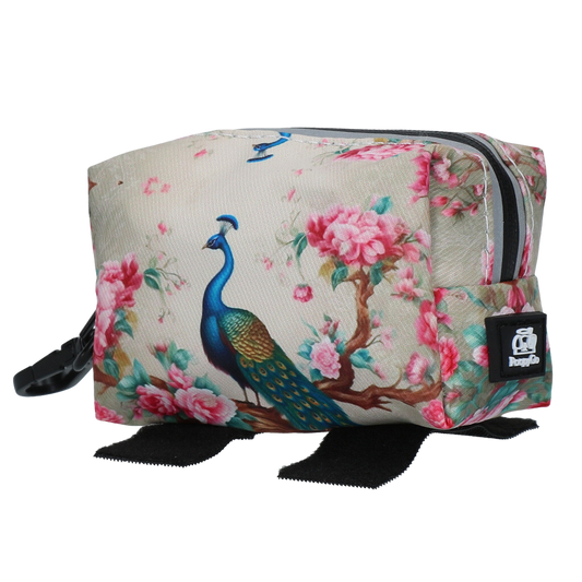 Distributeur de Sac à Kaka PoopyBag 💩 - Imprimé Paon Blanc 🦚