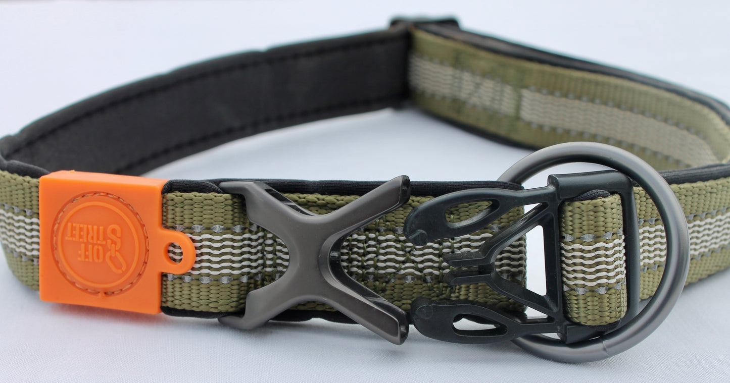 Collier Strong Adventure Couleur Vert Olive – Confort & Résistance 🌲🐾