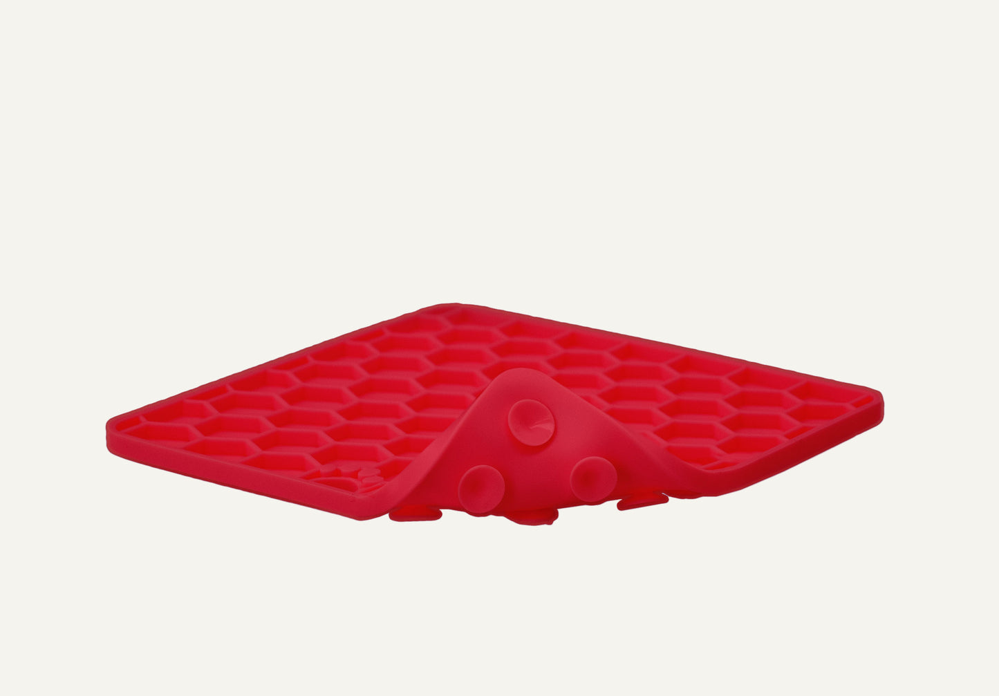 Tapis de Léchage Nid d'Abeille pour Chien & Chat - Rouge