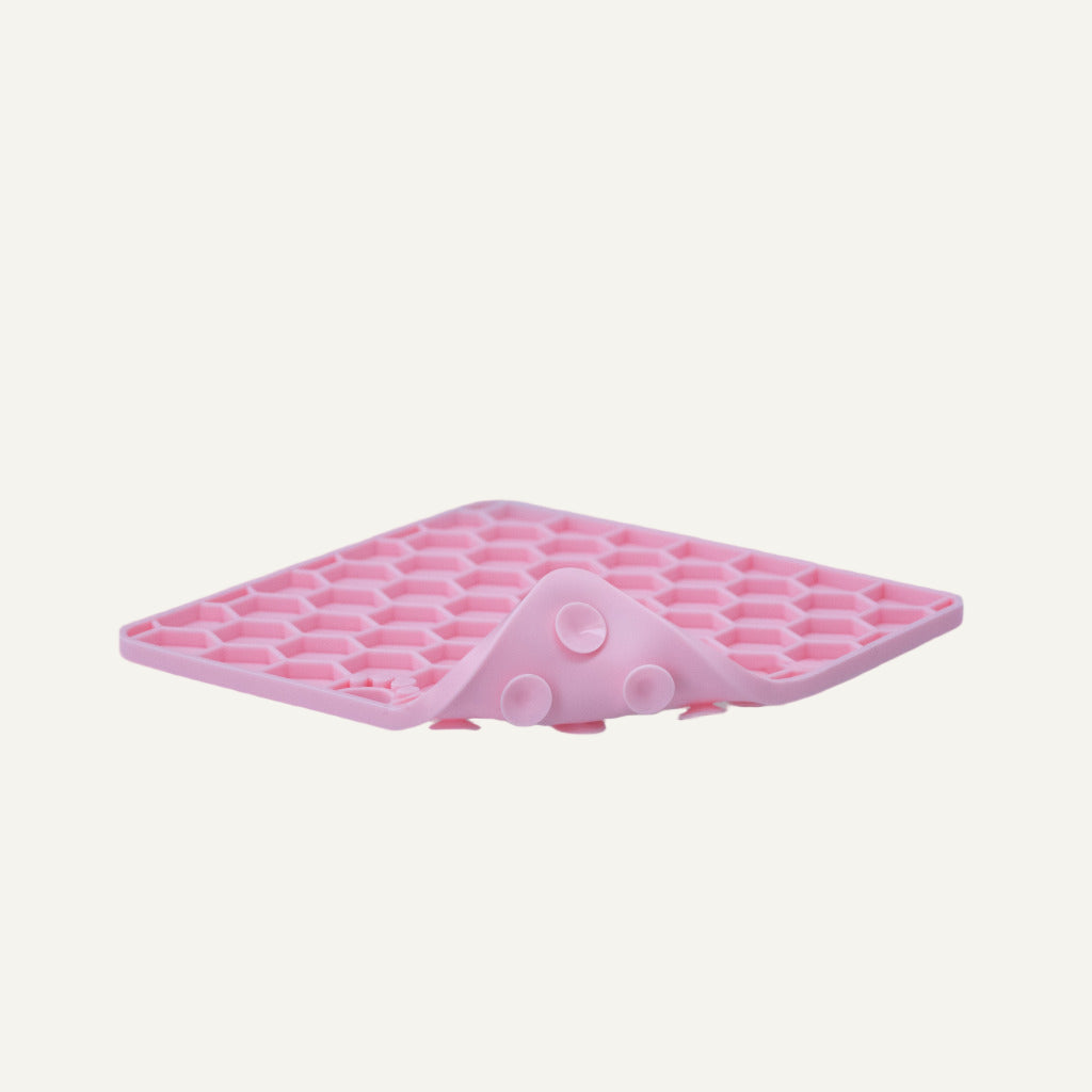 Tapis de Léchage Nid d'Abeille pour Chien & Chat - Rose