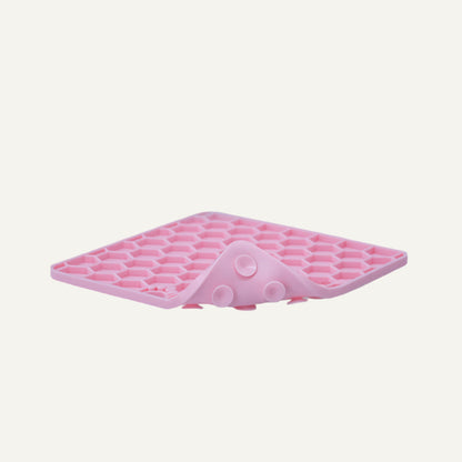 Tapis de Léchage Nid d'Abeille pour Chien & Chat - Rose