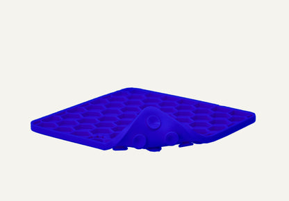 Tapis de Léchage Nid d'Abeille pour Chien & Chat - Bleu