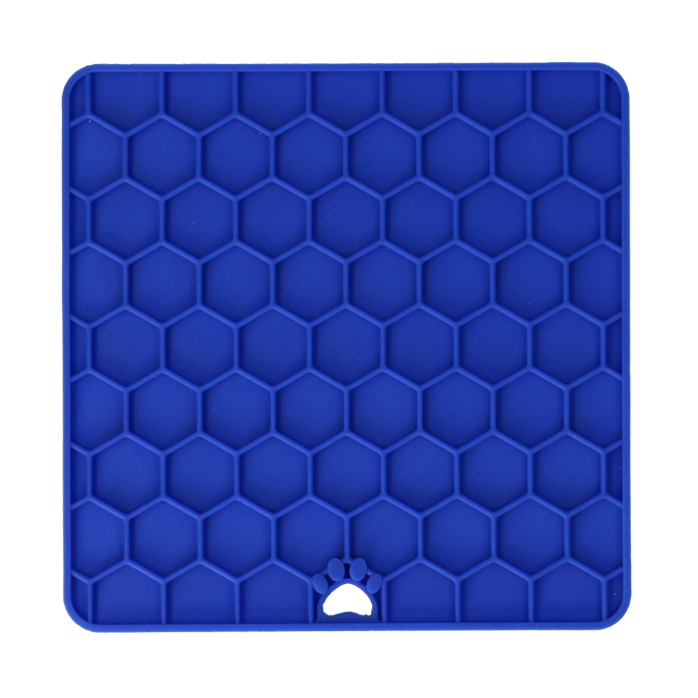 Tapis de Léchage Nid d'Abeille pour Chien & Chat - Bleu