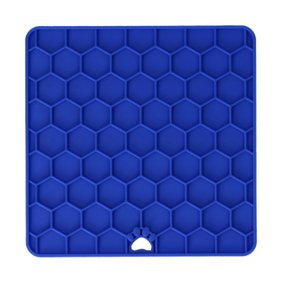 Tapis de Léchage Nid d'Abeille pour Chien & Chat - Bleu