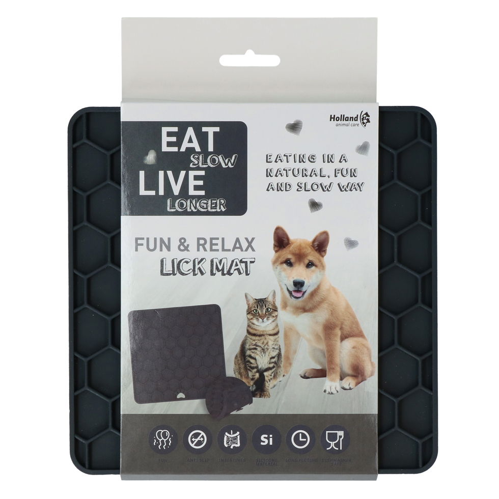 Tapis de Léchage Nid d'Abeille pour Chien & Chat - Gris foncé