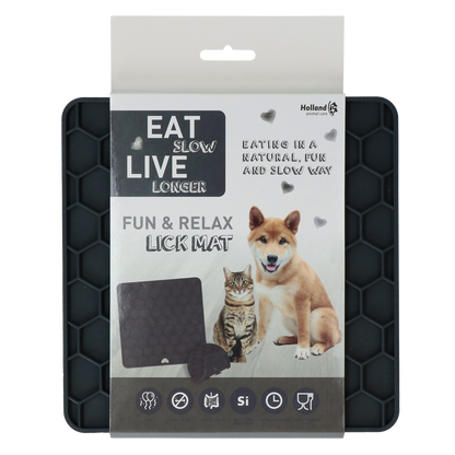 Tapis de Léchage Nid d'Abeille pour Chien & Chat - Gris foncé