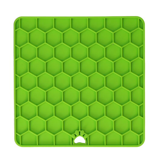 Tapis de Léchage Nid d'Abeille pour Chien & Chat - Vert