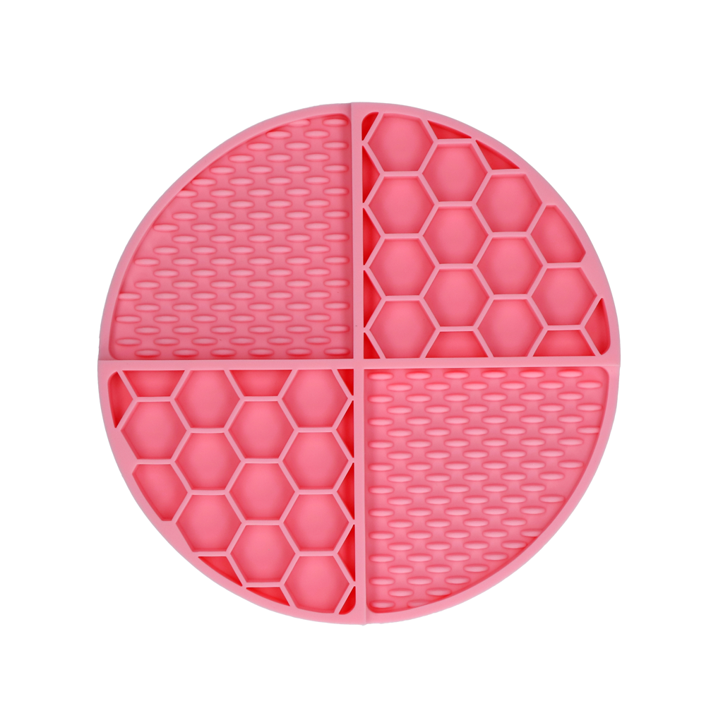 Tapis de Léchage Cercle en Nid d'Abeille & Douce Collines pour Chat et Chien - Rose