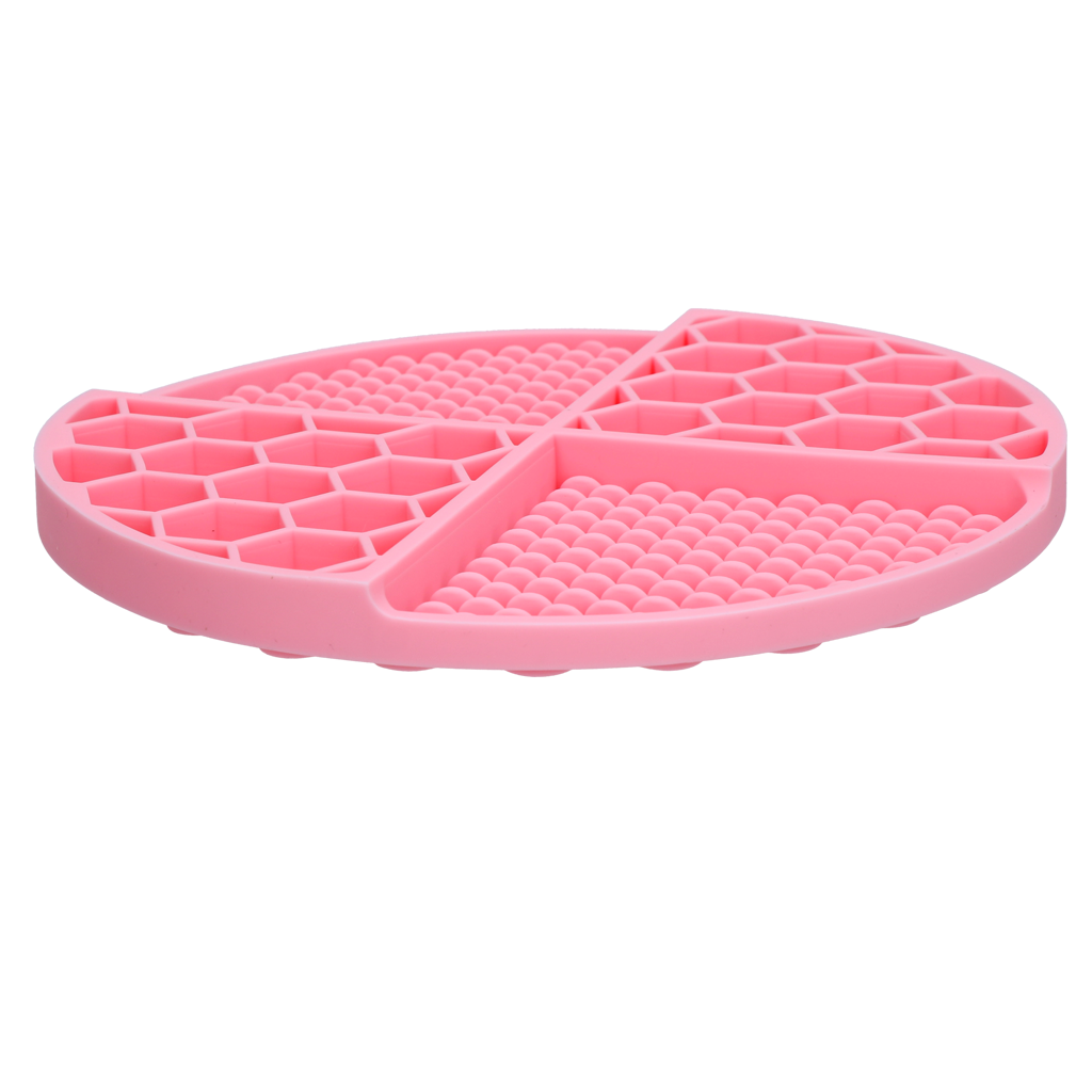 Tapis de Léchage Cercle en Nid d'Abeille & Douce Collines pour Chat et Chien - Rose