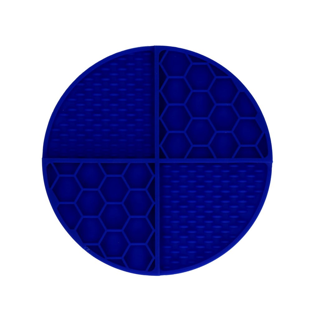 Tapis de Léchage Cercle en Nid d'Abeille & Douce Collines - Bleu