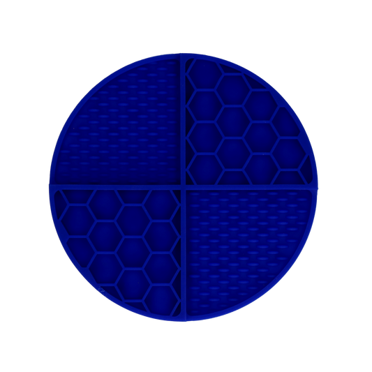 Tapis de Léchage Cercle en Nid d'Abeille & Douce Collines - Bleu