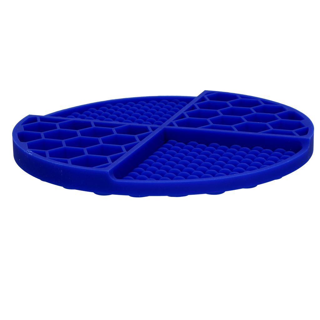Tapis de Léchage Cercle en Nid d'Abeille & Douce Collines - Bleu