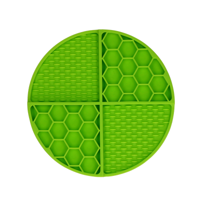 Tapis de Léchage Cercle en Nid d'Abeille & Douce Collines pour Chat et Chien- Vert