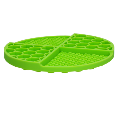 Tapis de Léchage Cercle en Nid d'Abeille & Douce Collines pour Chat et Chien- Vert