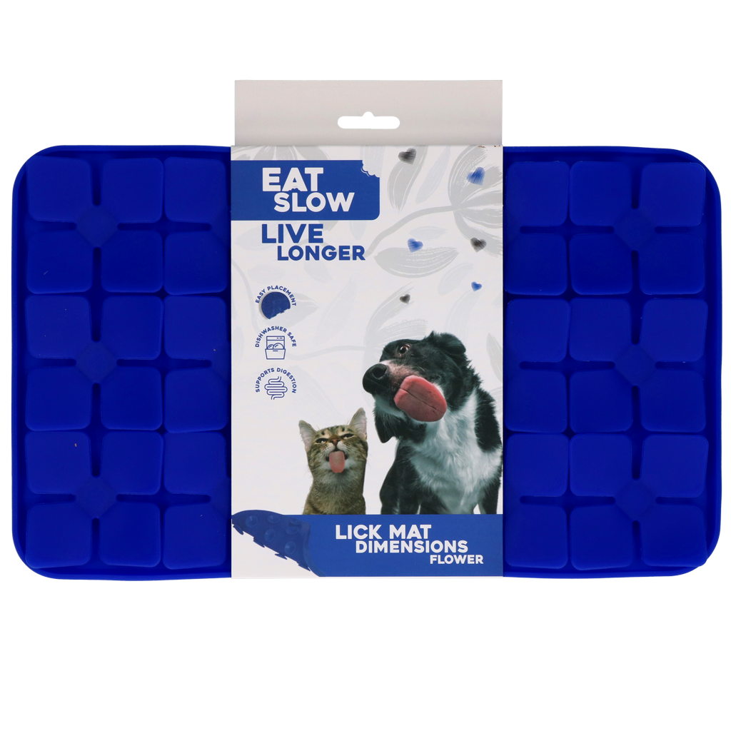 Tapis de Léchage Pétales de Fleurs Niveau difficile - Bleu