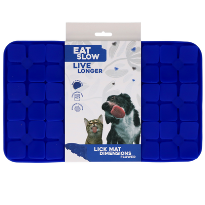 Tapis de Léchage Pétales de Fleurs Niveau difficile - Bleu