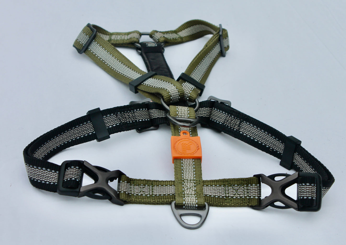 Harnais Strong Adventure - Vert Olive 🌲 & Mandarine 🍊🐾