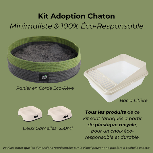 Kit Adoption Chat/Chaton - Minimaliste & 100% Éco-Responsable ♻️ 🌿 ✨