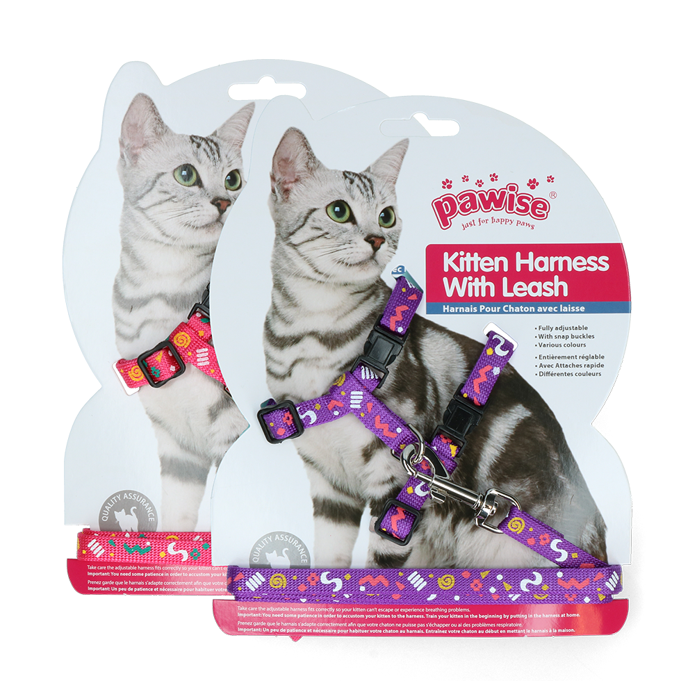 Harnais avec laisse pour Chaton – Liberté et sécurité en balade – Rose & Violet
