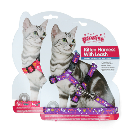 Harnais avec laisse pour Chaton – Liberté et sécurité en balade – Rose & Violet