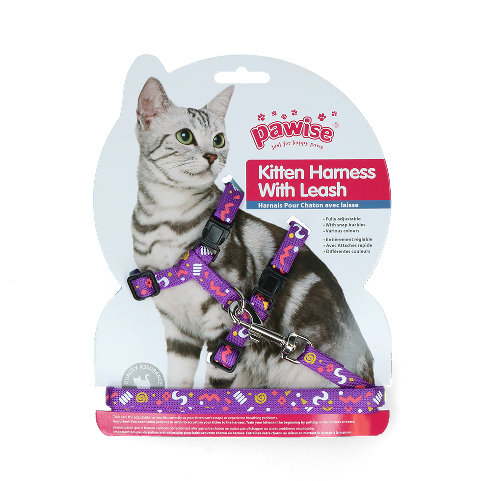 Harnais avec laisse pour Chaton – Liberté et sécurité en balade – Rose & Violet
