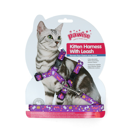 Harnais avec laisse pour Chaton – Liberté et sécurité en balade – Rose & Violet