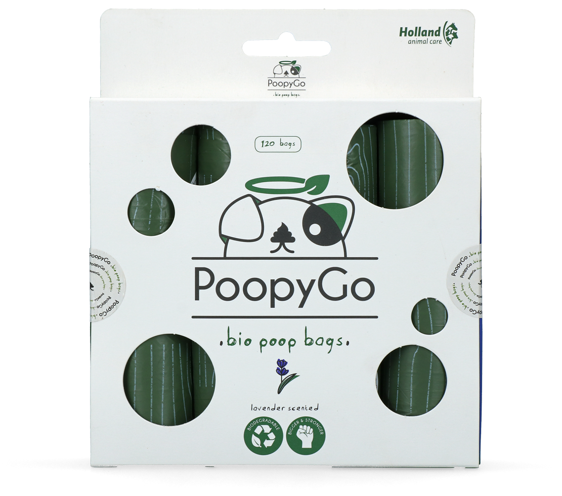 Sac à Kaka 💩 PoopyGo Bio-Dégradable 🌿 8 rouleaux de 15 sachets